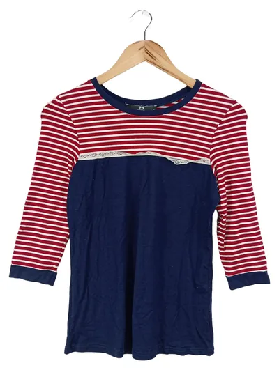 SHOKO Damen Langarmshirt Gestreift Maritim Gr. 38/M Mehrfarbig Casual