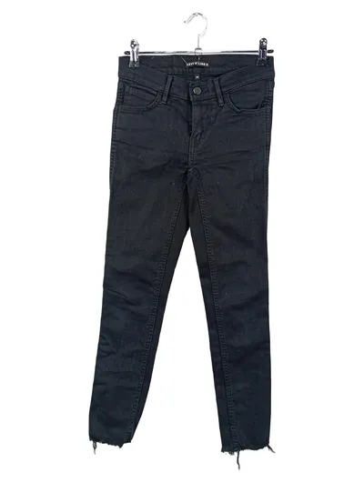 LEVIS LINE 8 Damen Jeans Slim Fit W24/32/XXS Schwarz Casual Fransen