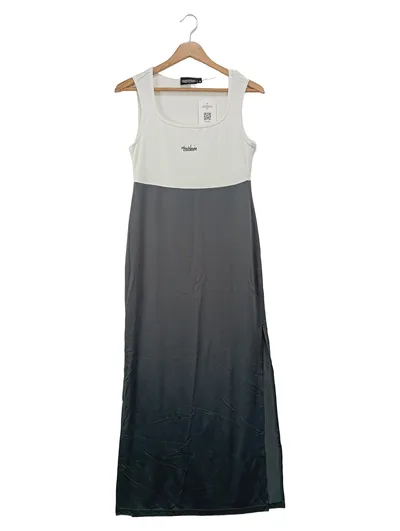 MAUI WOWIE Damen Maxikleid 38/M Grau Farbverlauf Elegant Casual
