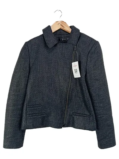 HALLHUBER Damen Sweatjacke Gr. 40/M Grau Elegant Reißverschluss