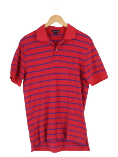 LANDS' END Damen Poloshirt Gr. 38/M Rot Gestreift Casual Preppy Kurzarm
