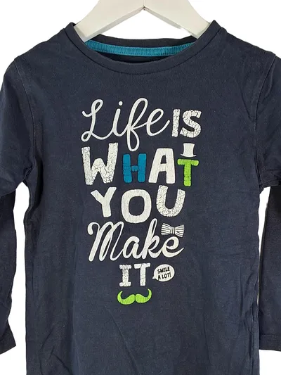 Obermeyer Langarmshirt Jungen Gr. 110 Blau Life Is What You Make It