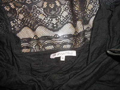 Anna Field Damen Top Gr. 36/S Schwarz Spitze Elegant Viskose
