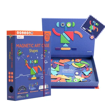 mierEdu Magnetic Art Case Shapes 70 Magnete Magnetspiel Kinder ab 3 Jahre