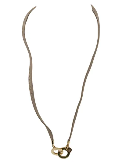 PIPPA&JEAN Damen Halskette mit Anhänger Beige Elegant Logo 73cm