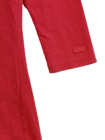 HUGO Hugo Boss Damen Langarmshirt Rot Gr. M 3/4-Arm Basic Baumwolle