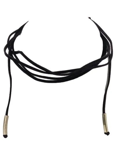 MUNICH FREEDOM Halskette Damen Schwarz Minimalistisch Stoff 35cm Choker