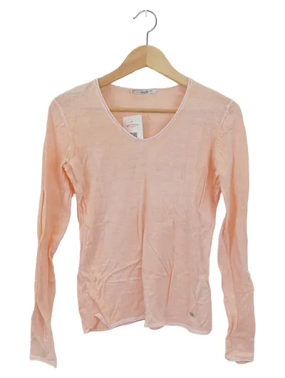 VANILIA Damen Pullover Rosa Gr. 34/XS Baumwolle Casual Langarm
