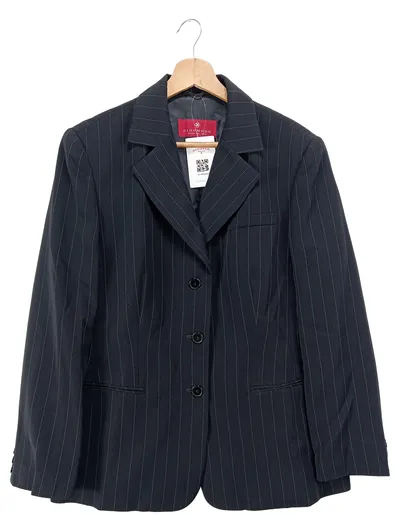 Dino Moda Damen Blazer Gr. 40/L Schwarz Business Gestreift Elegant
