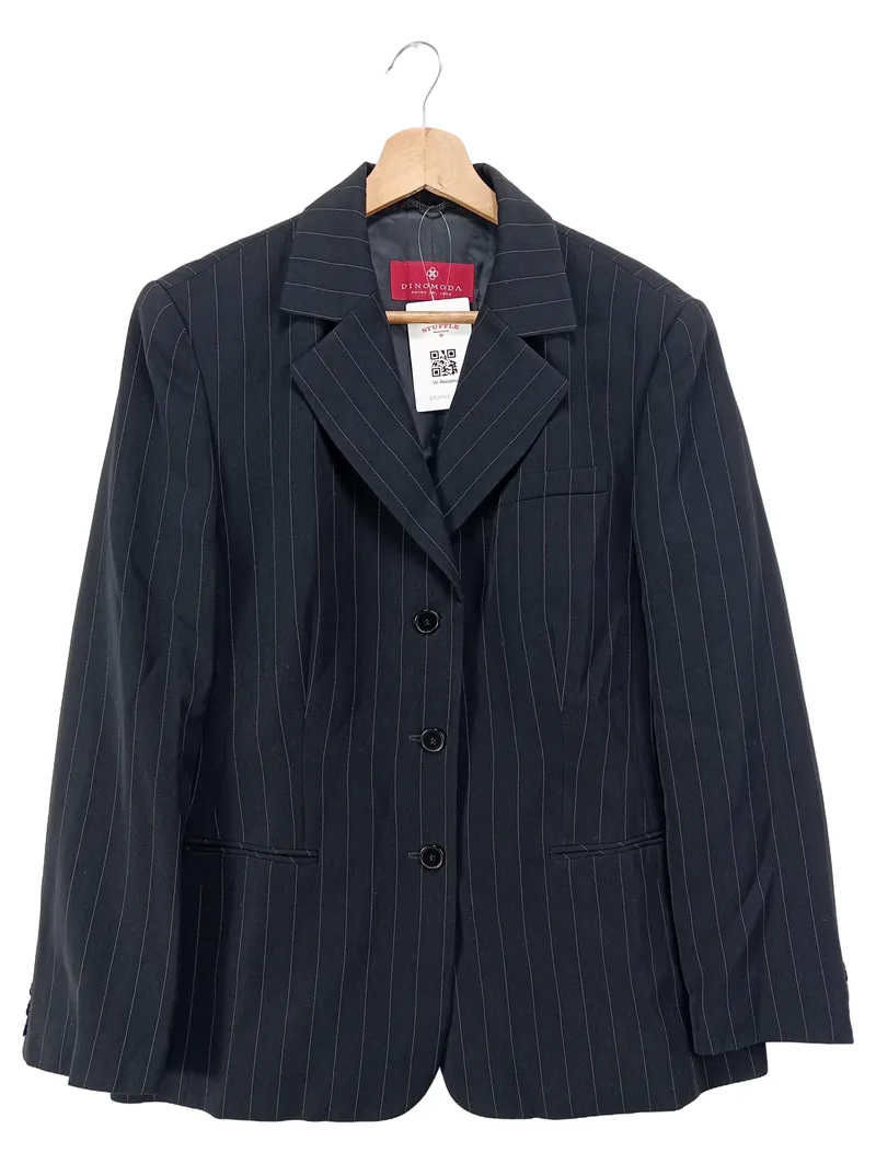 Dino Moda Damen Blazer Gr. 40/L Schwarz Business Gestreift Elegant 1