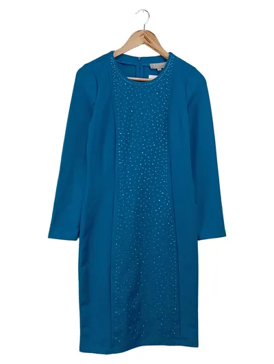 THOM BY THOMAS RATH Etuikleid Damen Gr. 38/M Blau Elegant Luxuriös Strass