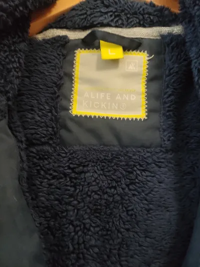 Alife & Kickin Damen Parka Winterjacke Blau Gepunktet Gr. L