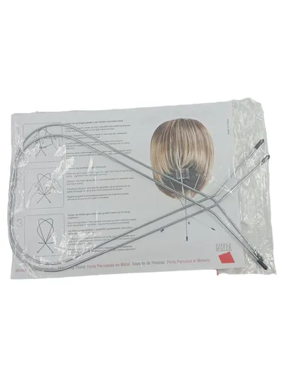 Gisela Mayer Perückenständer Metall Wig Stand Silber Perückenhalter