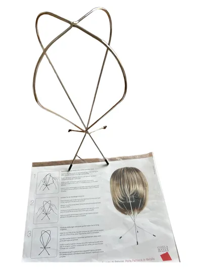 Gisela Mayer Perückenständer Metall Wig Stand Silber Perückenhalter