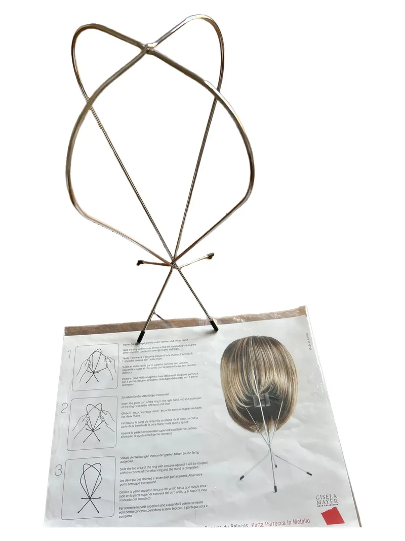 Gisela Mayer Perückenständer Metall Wig Stand Silber Perückenhalter 2