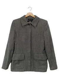 ANDREA JOVINE Damen Blazer Gr. 38/M Grau Wolle Klassisch Elegant Business 1