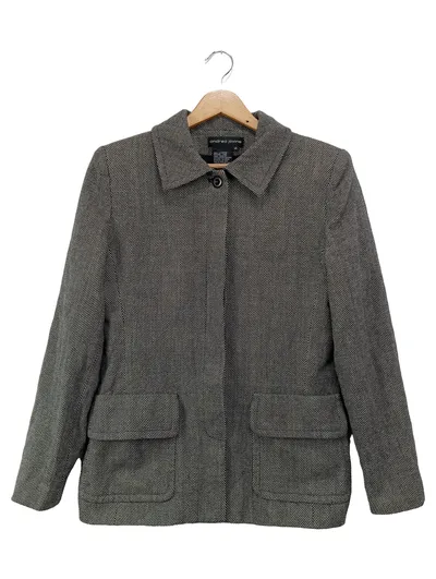 ANDREA JOVINE Damen Blazer Gr. 38/M Grau Wolle Klassisch Elegant Business