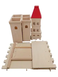 HABA Ritterburg Spielburg Holzburg Holzbausteine Kinder Beige 1