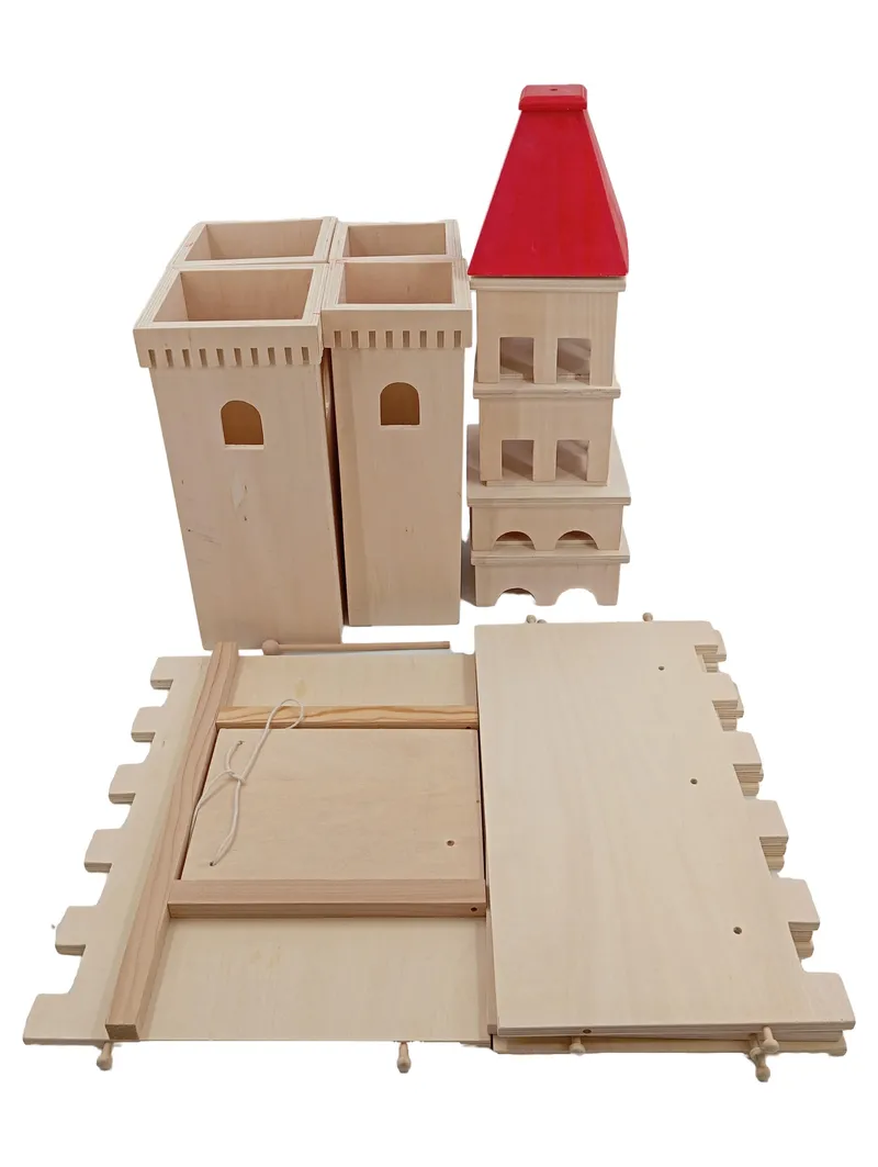 HABA Ritterburg Spielburg Holzburg Holzbausteine Kinder Beige 1