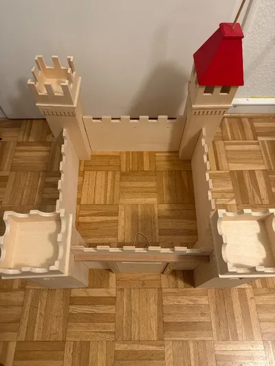 HABA Ritterburg Spielburg Holzburg Holzbausteine Kinder Beige
