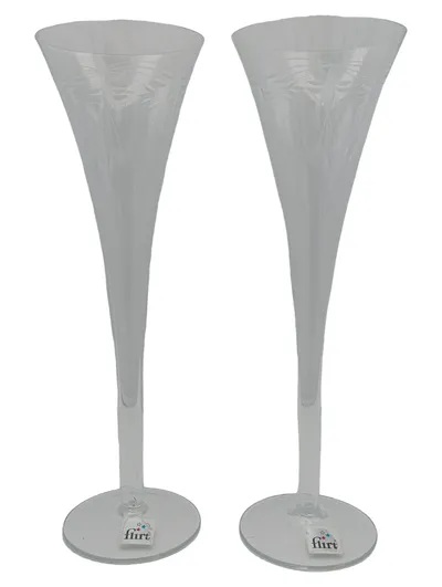 Flirt Allegro Sektgläser 2er Set Elegant Transparent Glas Blumenmuster
