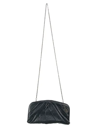 FRANCESCO BIASIA Clutch Damen Schwarz Leder Elegant Abendtasche Handtasche