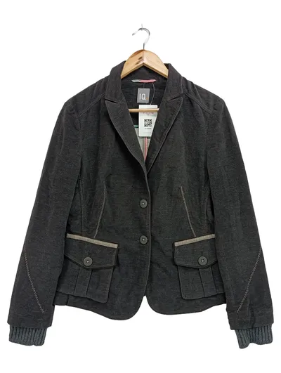 IQ BERLIN Leichte Jacke Damen Gr. 40/M Grau Baumwolle Klassisch