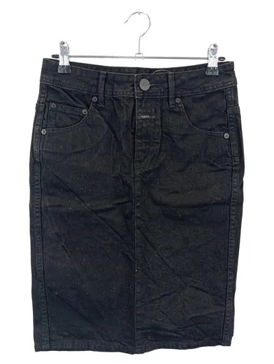 CLOSED Jeansrock Damen Gr. 34/XS Schwarz Midirock Baumwolle Casual