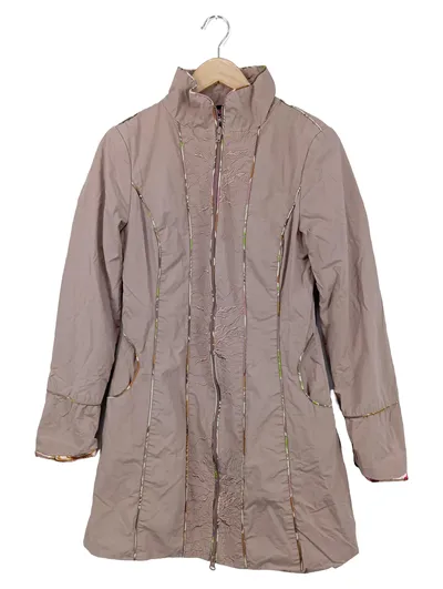 St-Martins Damen Leichte Jacke Gr. S/36 Beige Stickerei Scandinavian Design