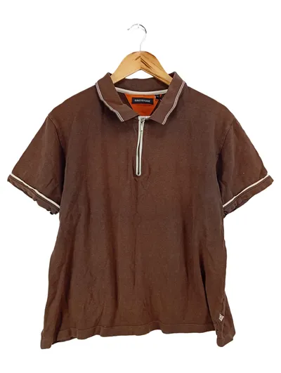 GREYSTONE Damen Poloshirt Gr. 42/XL Braun Casual Sportlich Reißverschluss