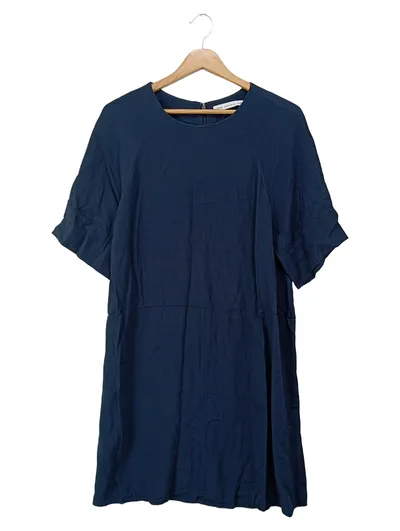 & OTHER STORIES Damen Blusenkleid Gr. 36/S Blau Viskose Klassisch Elegant