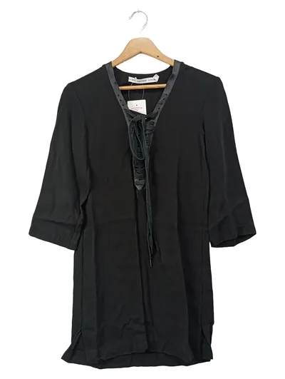& OTHER STORIES Blusenkleid Tunikakleid Damen 34/XS Schwarz Viskose Elegant
