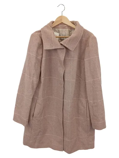 FUCHS SCHMITT Damen Wollmantel 38/M Beige Klassisch Elegant Kariert