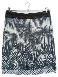 EVELIN BRANDT Damen Wickelrock 40;L Blau Palmenmuster Punkte Bohemian Sommer 1