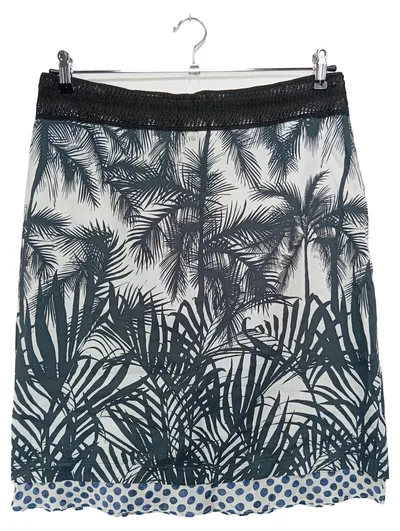 EVELIN BRANDT Damen Wickelrock 40;L Blau Palmenmuster Punkte Bohemian Sommer