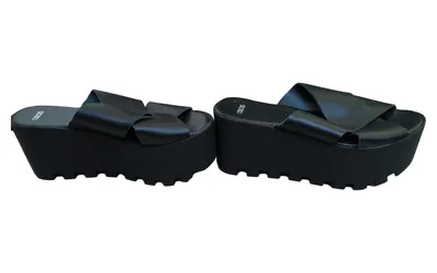 ASOS Kreuzriemen Plateausandalen Damen Freizeit Synthetik Schwarz Gr. 38