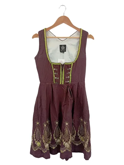ALMENRAUSCH Dirndl Trachtenkleid 38/M Lila Floralmuster Stickerei Vintage