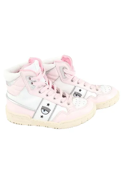 Chiara Ferragni Schnürschuhe Kinder Rosa Logo Sterne Gr. 33