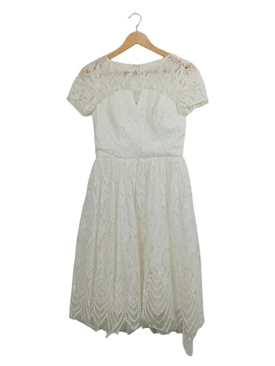Chi Chi London Spitzenkleid Damen Gr. 34/XS Weiß Elegant Hochzeit