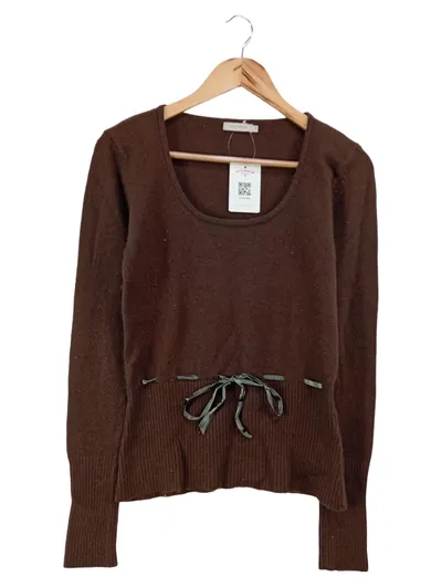 SAINT TROPEZ Damen Pullover Gr. M/40 Braun Angora Wolle Casual Basic
