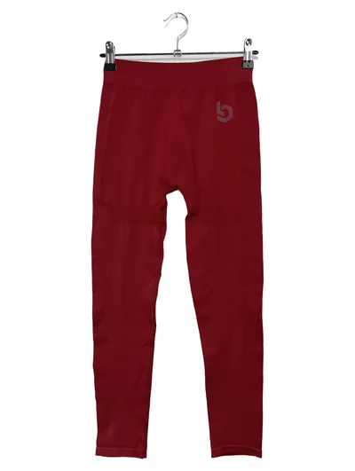 BEYOND LIMITS Damen Leggings Sportlich Rot Uni Logo-Print Gr. S