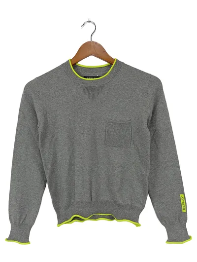 REPLAY Kinder Pullover Gr. 152 Grau Streetwear Baumwolle Kaschmir Neon