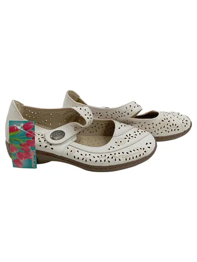 Damen Mary Jane Ballerinas Weiß Lochmuster Gr. 39 Wonderful Sommer
