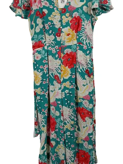 Monsoon Damen Freizeitkleid Gr. 38 M Blumenmuster Viskose Mehrfarbig Casual