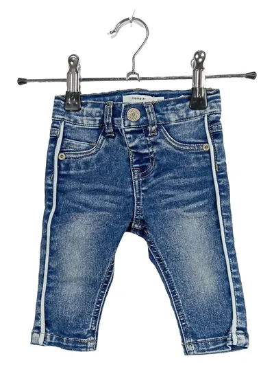 NAME IT Baby Jeans Hose Gr. 62 Blau Denim Streifen Mädchen
