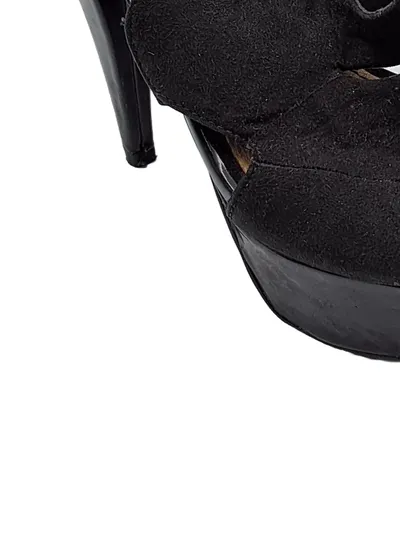 Mango Peep Toe Plateau Slingback Sandaletten Damen Elegant Schwarz 37