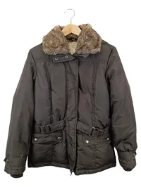 BOYSENS Damen Winterjacke Gr. 34/XS Schwarz Klassisch Casual Kapuze Fellbesatz 1