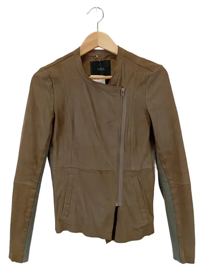 Y.A.S. Damen Lederjacke Gr. 36/S Braun Casual Modern Biker-Stil