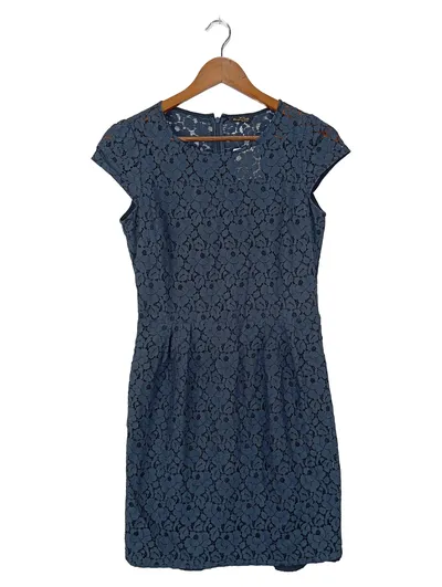 MASSIMO DUTTI Etuikleid Damen 38/M Blau Spitze Elegant Business Kleid