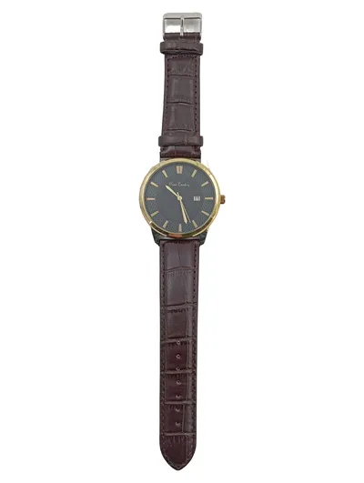 PIERRE CARDIN Herren Armbanduhr Klassisch Gold Schwarz Leder Business